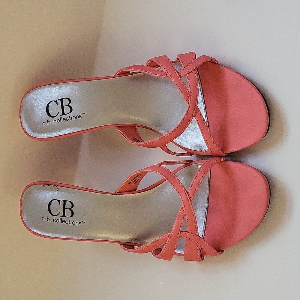 Stringa 7575 Coral Pink Leather Veal Deess Sandles Size 6½ Medium